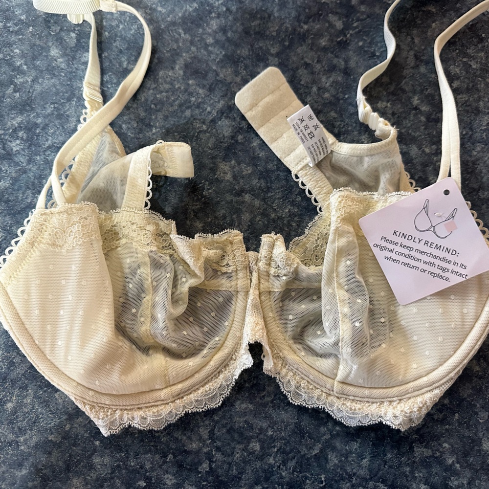 Elegant Cream Lace Bra